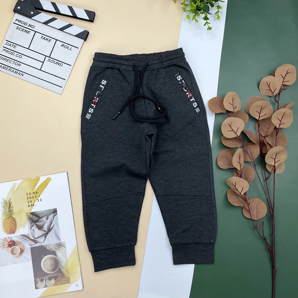 Quần cotton dày khóa túi, bo gấu thu đông bé trai size 3-18, cho bạn 12-59kg. Chất cotton dày đanh tay, siêu đẹp