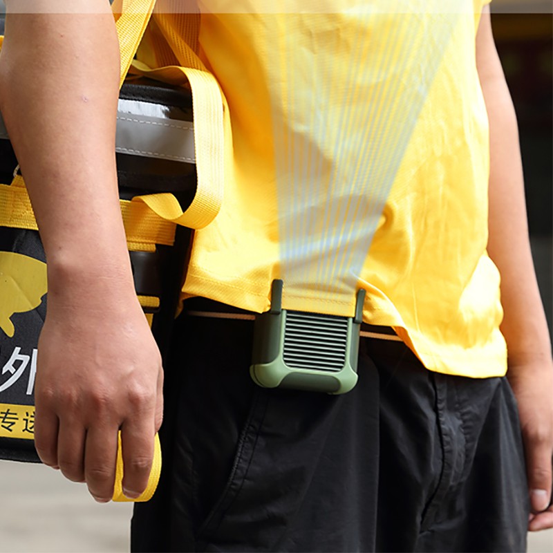 Quạt đeo thắt lưng đeo cổ mini kiêm sạc dự phòng siêu bền bỉ 12H - Chém văng cơn nóng