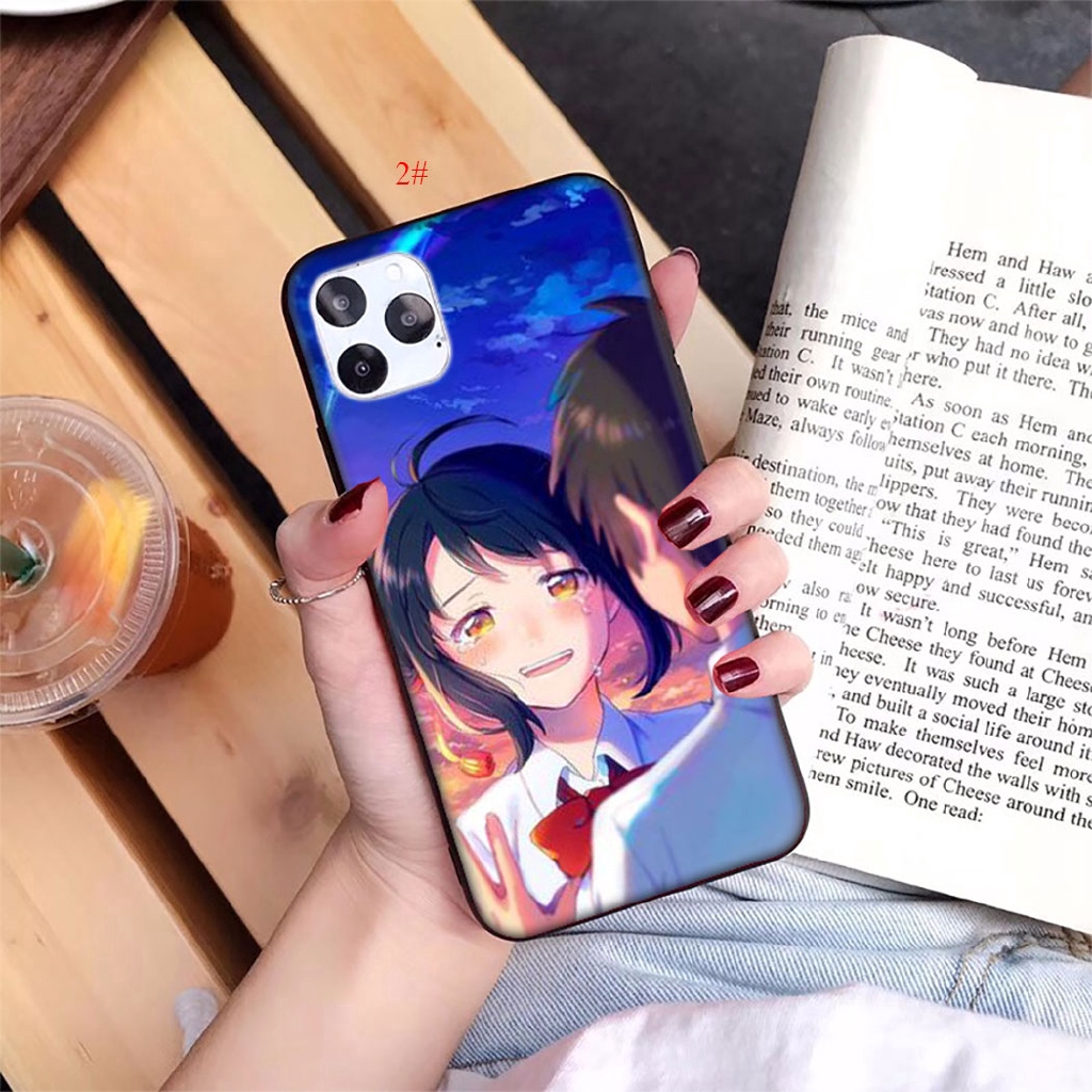 Ốp điện thoại mềm họa tiết phim anime Your Name cho iPhone XR XS Max 11 Pro Max