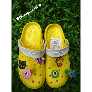 Dép sục nữ Vàng trắng (kèm sticker)