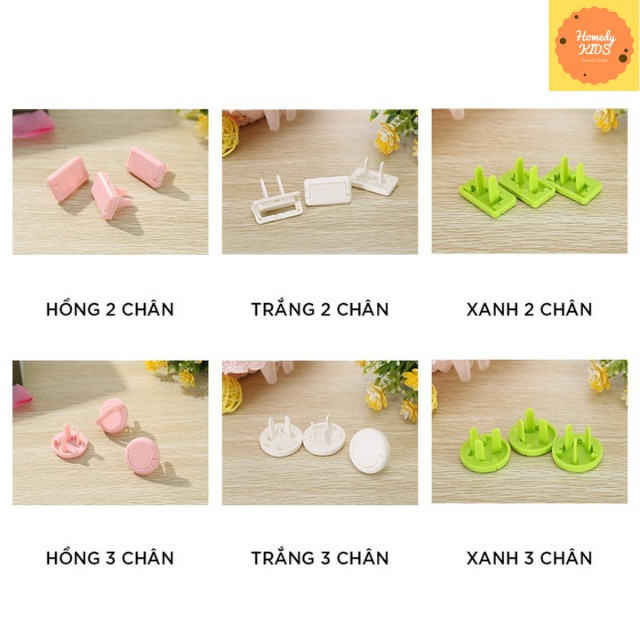 Combo 5 Nút Bịt Ổ Cắm Điện, Bịt Ổ Điện An Toàn Cho Bé