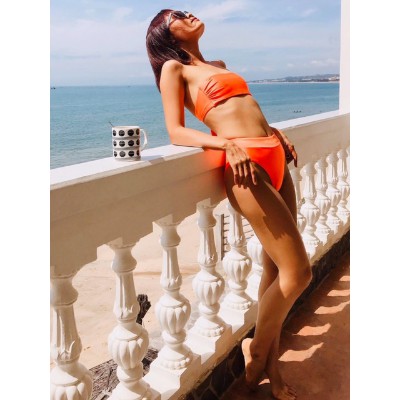 Sỉ Bikini - Bikini Hai Mảnh Cạp Cao Màu Cam | BigBuy360 - bigbuy360.vn
