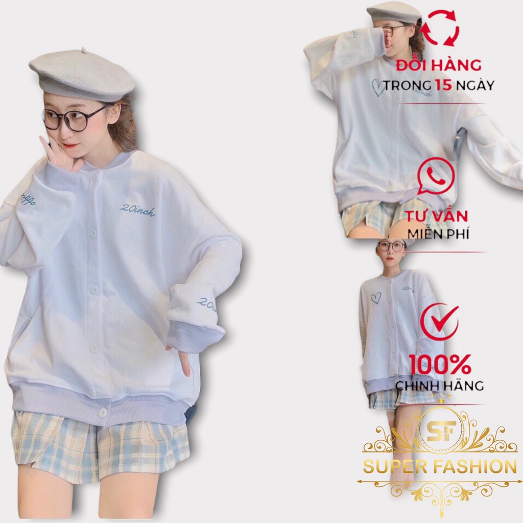 Áo Khoác Nữ Super Fashion Kiểu Dáng Cadigan Vải Nỉ Mền Mịn Mẫu Mới Hot Trend