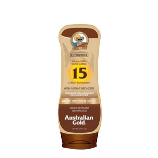 Kem chống nắng & nhuộm da nâu Australian Gold Sunscreen Lotion with Kona Coffee Infused Bronzer 237ml (Mỹ)