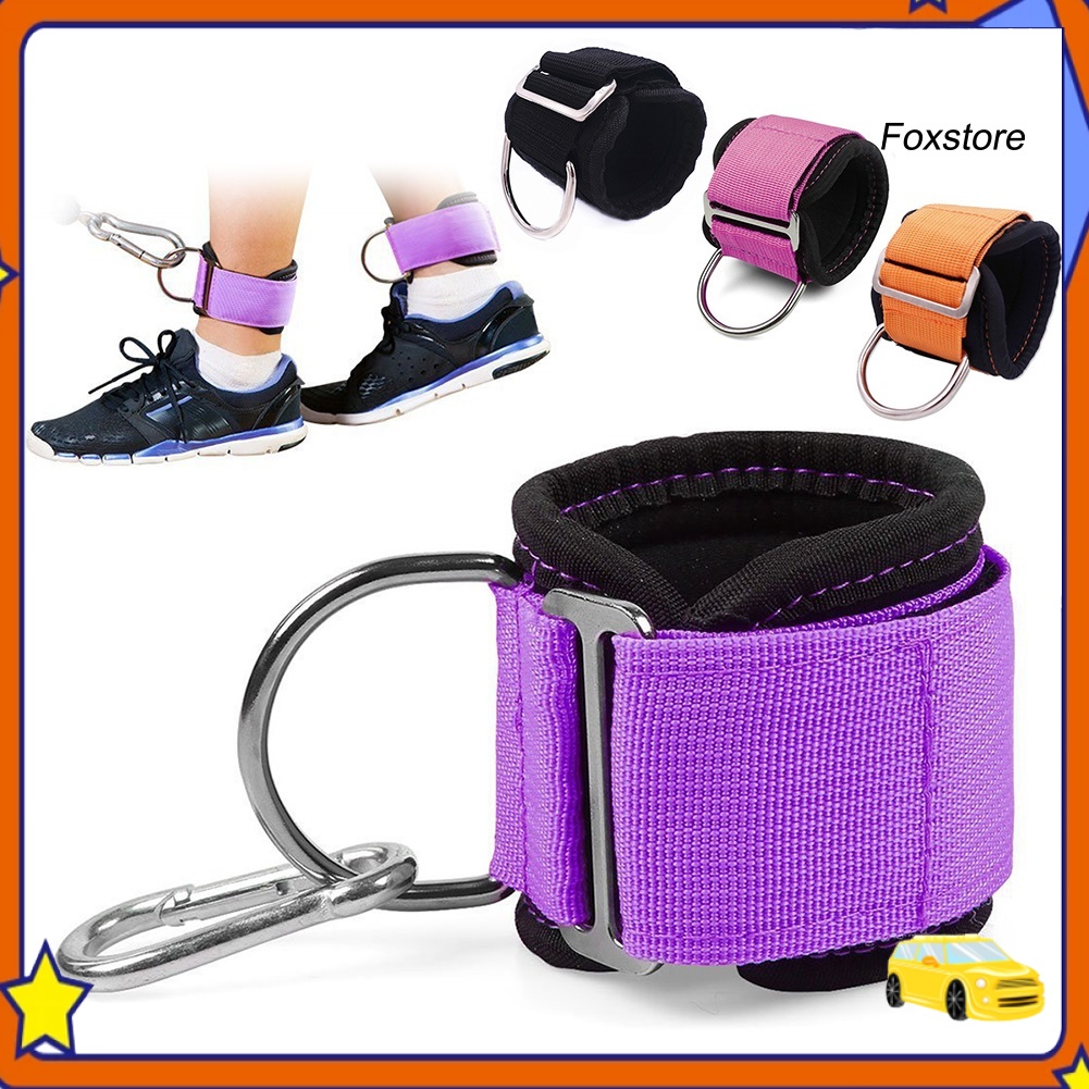 Set 2 dây đai đeo mắt cá chân kèm móc chữ D có thể điều chỉnh cho máy tập gym tại nhà