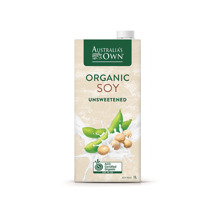 [Mã LT50 giảm 50k đơn 250k] Thùng 8 hộp sữa đậu nành không ngọt Organic Australia's Own hộp 1L
