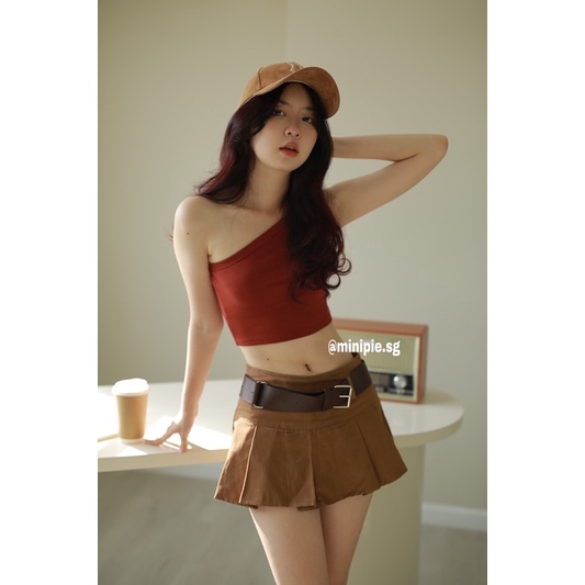 Áo Croptop Nữ Kiểu Lệch Vai Ôm Body Tôn Dáng - Minipie