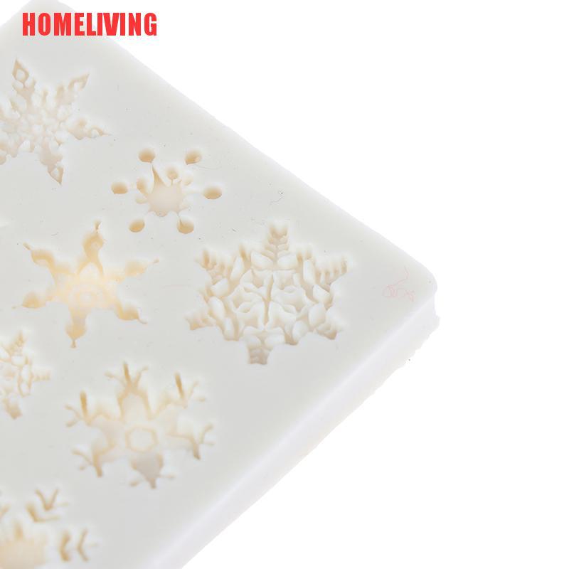 Khuôn Silicone Làm Bánh / Xà Phòng / Sô Cô La Hình Bông Tuyết DIY
