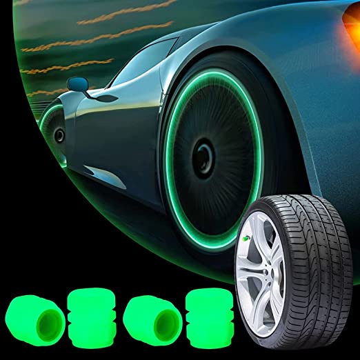 Bộ 2 / 4 Nắp Van Bánh Xe Dạ Quang Chống Nước Chống Bụi Trang Trí Thông Dụng