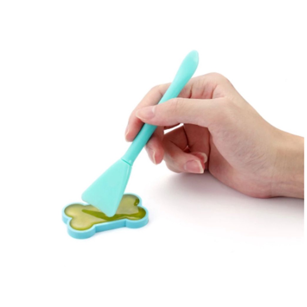 [Hàng mới về] Cọ đắp mặt nạ mặt chất liệu silicon màu hồng / xanh dương diy