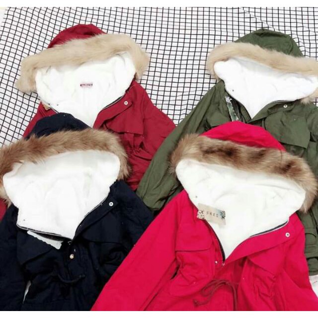 Áo khoác kaki lót lông trần lông toàn bộ rút eo 💋 freeship 💋hàng QC cao cấp | BigBuy360 - bigbuy360.vn