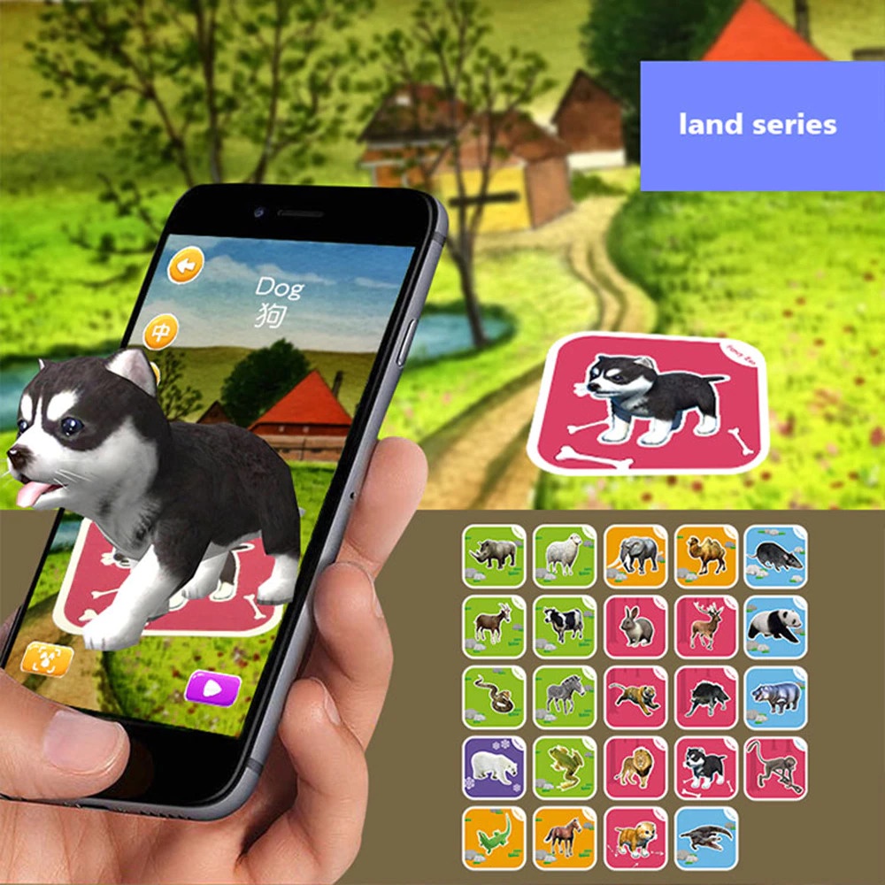 Bộ thẻ vườn thú áo 4D  Fancy Zoo bộ 68 loài động vật với 13 ngôn ngữ