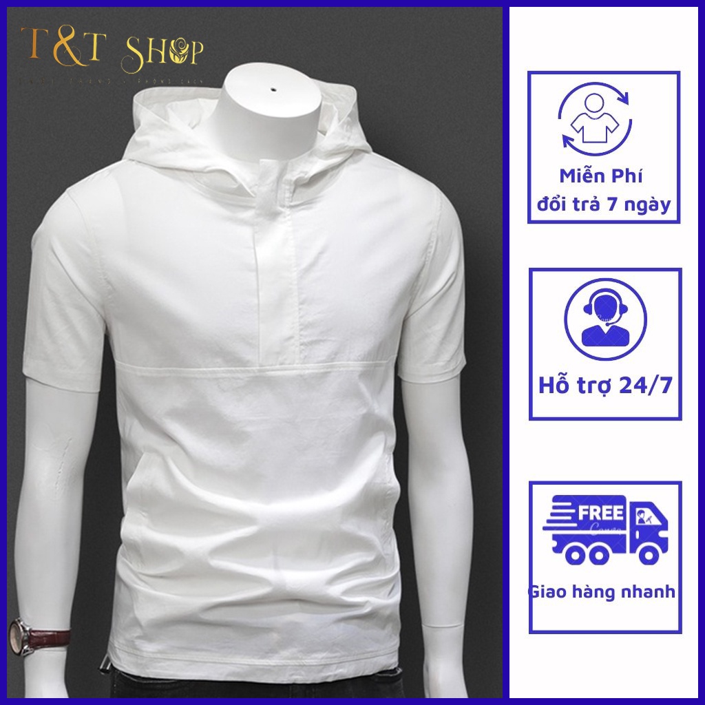 Áo thun nam, Áo phông nam có mũ trùm đàu Cardigan được làm từ chất liệu vải Nonchun Hàn Quốc  MÃ-N13
