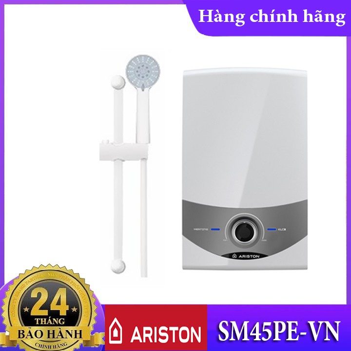 Máy nước nóng trực tiếp Ariston SM45PE-VN bơm trợ lực êm, chống giật E