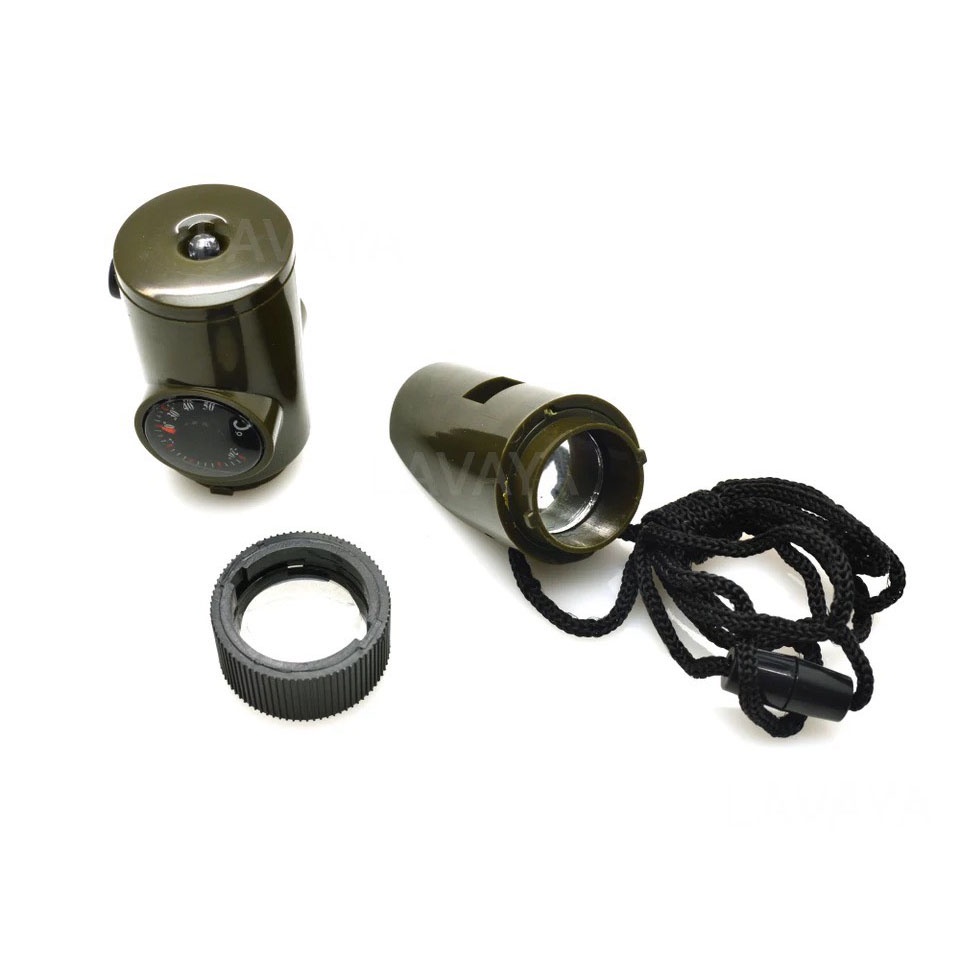 Bộ Sinh Tồn Đi Phượt La Bàn, Nhiệt Kế ,Còi, Đèn Pin [ 1 Chiếc ]