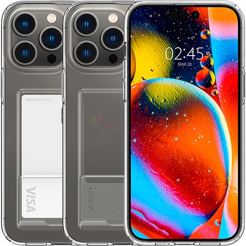 Ốp lưng chống sốc tích hợp khe đựng thẻ Spigen Crystal Slot Dual iP 14 Pro Max/14 Pro/14 Plus/14 - Hàng chính hãng