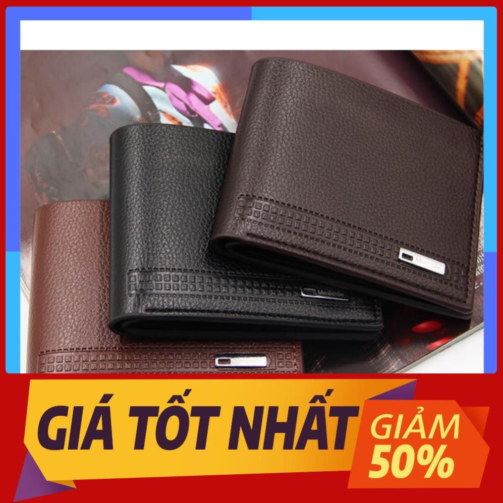 Ví nam Menbense da PU nằm ngang thời trang nhỏ gọn dáng đẹp, có video tự quay, màu đen, nâu đậm, nâu nhạt MB05 Tốt