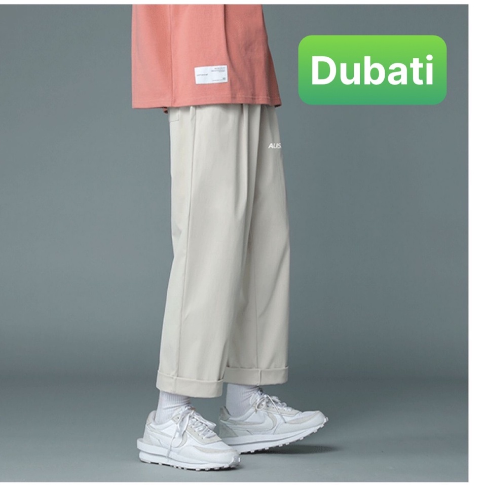 Quần baggy nam nữ Unisex ống rộng in chữ AUSSUP - Kiểu quần Kaki Nam Nữ Ống Suông Basic Unisex Vip pro - Dubati fashon