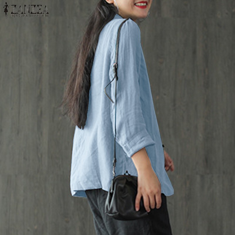 ZANZEA Áo Khoác Tay Dài Gài Nút Thời Trang Cho Nữ