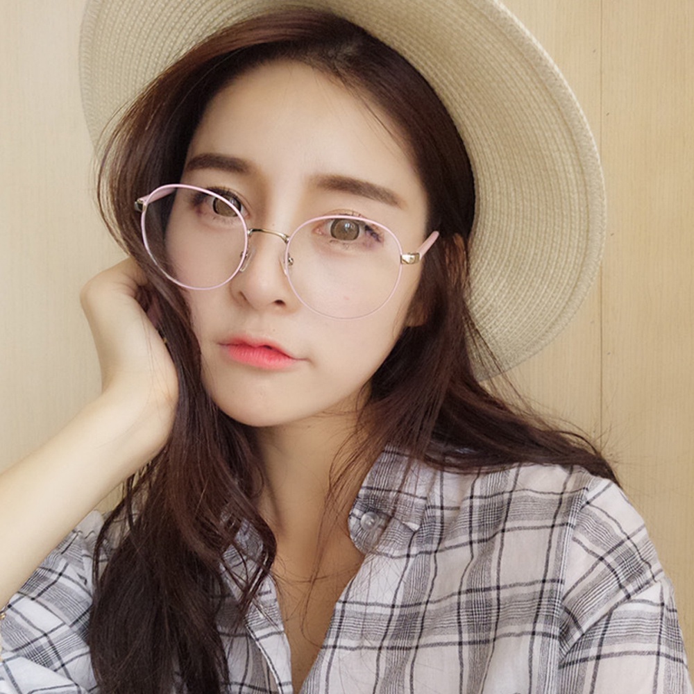 Mắt kính gọng tròn bằng kim loại phong cách vintage thời trang MIHAN1