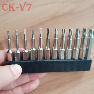 Bộ 12 mũi lục giác hoa thị dài 50mm cho khoan pin, điện