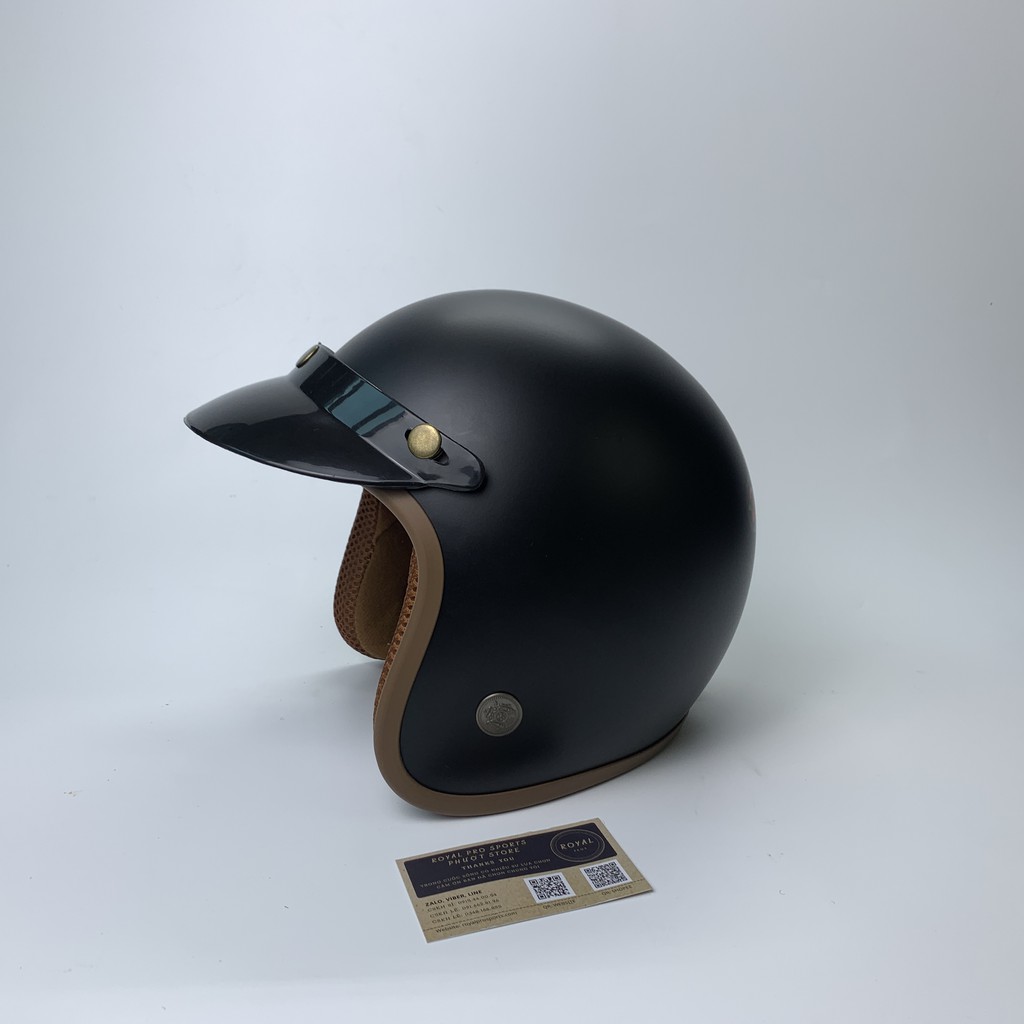 Bán sỉ - Mũ Bảo Hiểm 3/4 SHIN XE ĐẠP Viền Nâu Cao Cấp - Nón bảo hiểm xe máy, xe motor, phượt, du lịch.