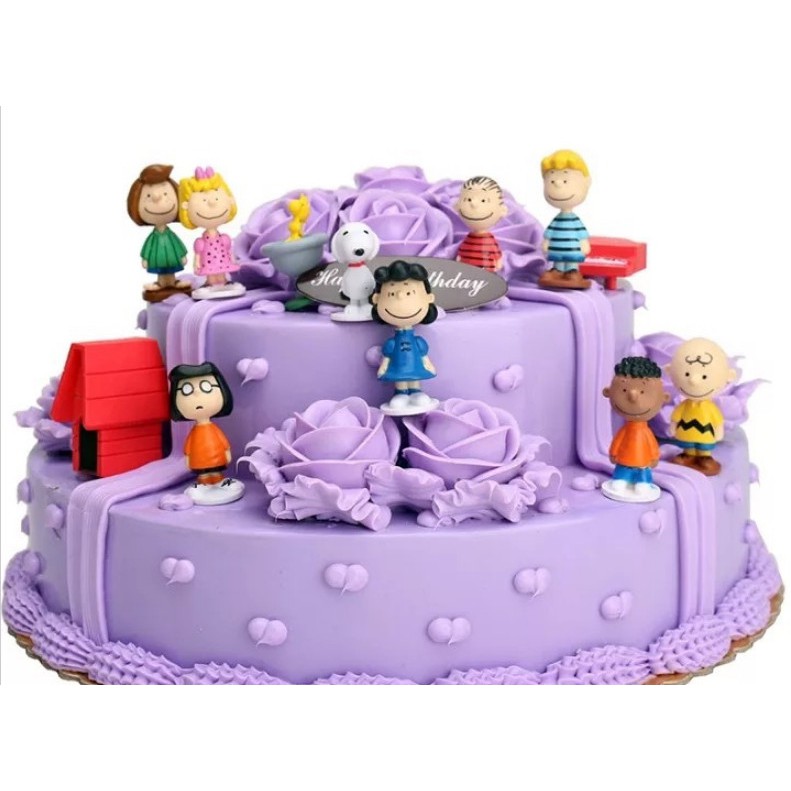 Mô hình bộ 12 nhân vật và phụ kiện Noopy family để bàn quà tặng trang trí