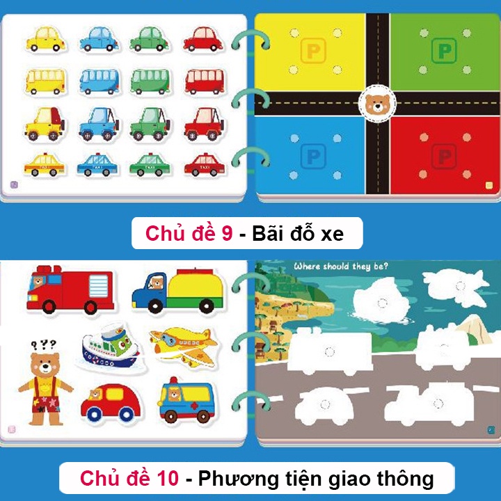 [Hàng Sẵn] Đồ Chơi Học Liệu Bóc Dán Montessori Thông Minh Cho Bé 17 Chủ Đề Dùng Nhiều Lần Giúp Bé Vừa Chơi Vừa Học