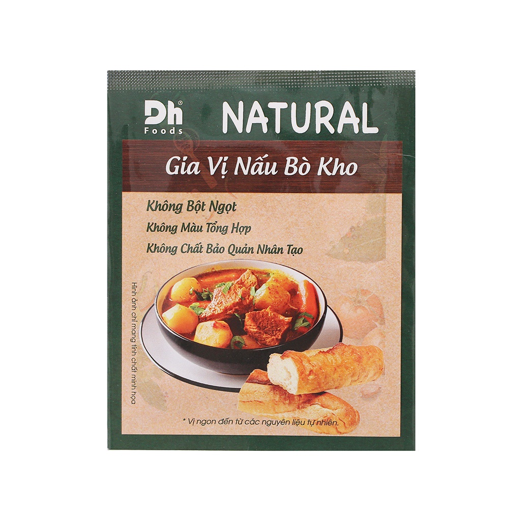 GIA VỊ NẤU BÒ KHO- NATURAL BEEF STEW SPICE DH FOODS 10G