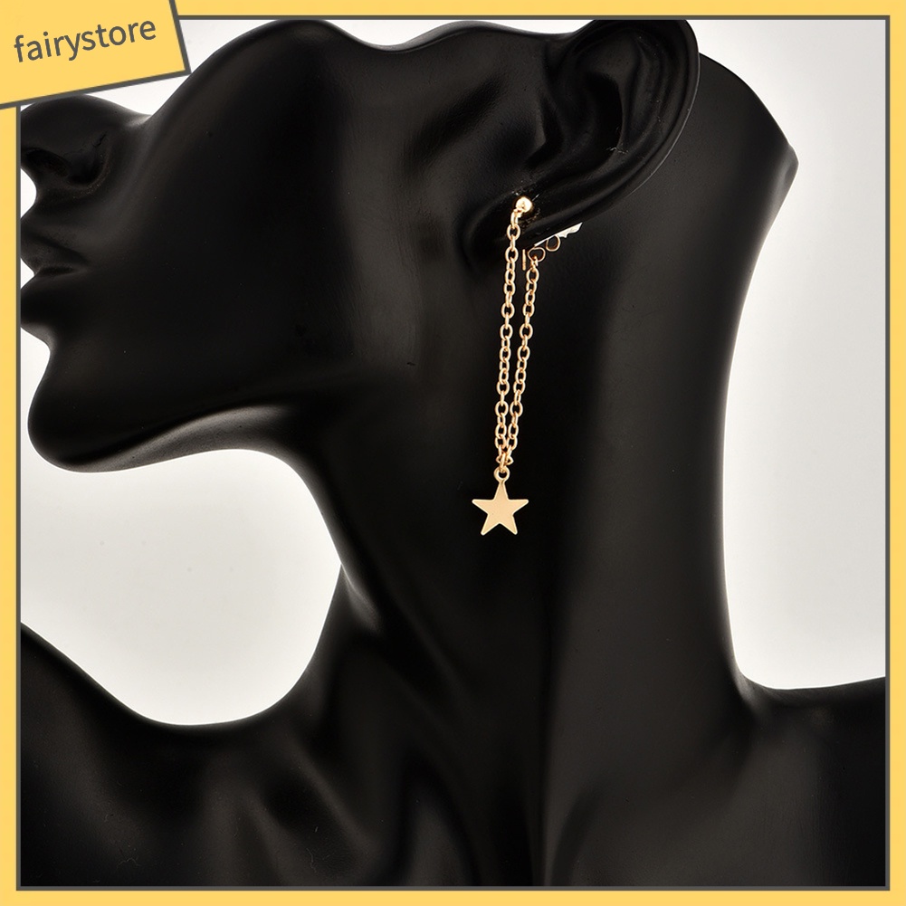 Khuyên Tai Dáng Dài Hình Ngôi Sao Năm Cánh Thời Trang Cho Nữ