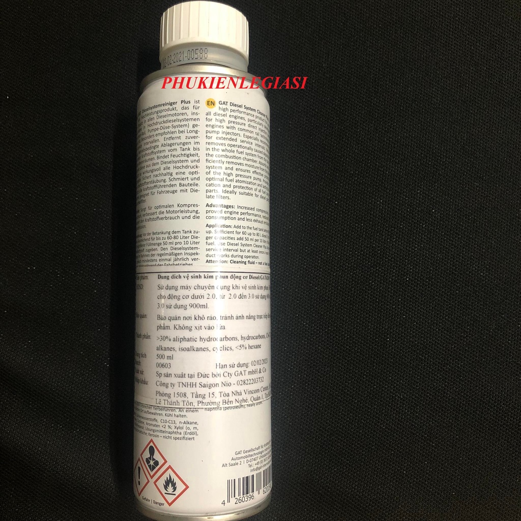 Súc Béc Dầu Diesel GAT 300ml xe oto nhập khẩu Đức
