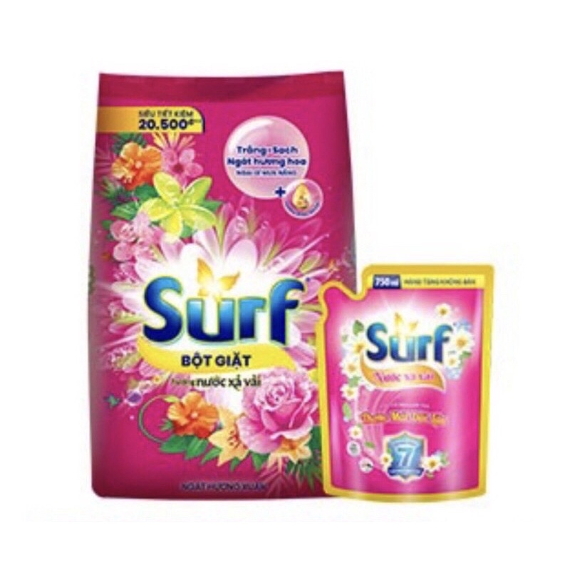 Bột giặc Surf hương nước xả vải 5.8 (tặng nước xả vải 750ml)