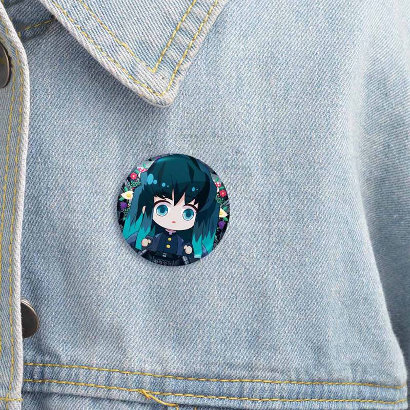 Huy hiệu cài áo hình nhân vật Anime One demon slayyaiba