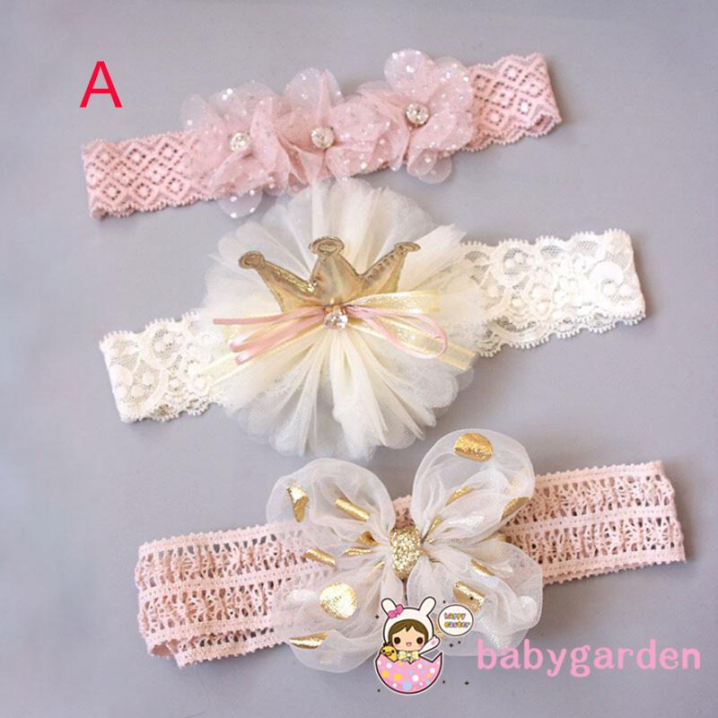 Set 3 băng đô bé gái màu sắc ngọt ngào thời trang