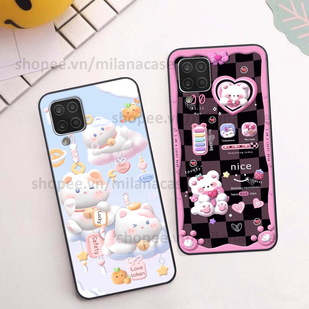 Ốp Samsung A12 / M12 hình đồng hồ icon gấu mèo cute cực dễ thương ngộ nghĩnh