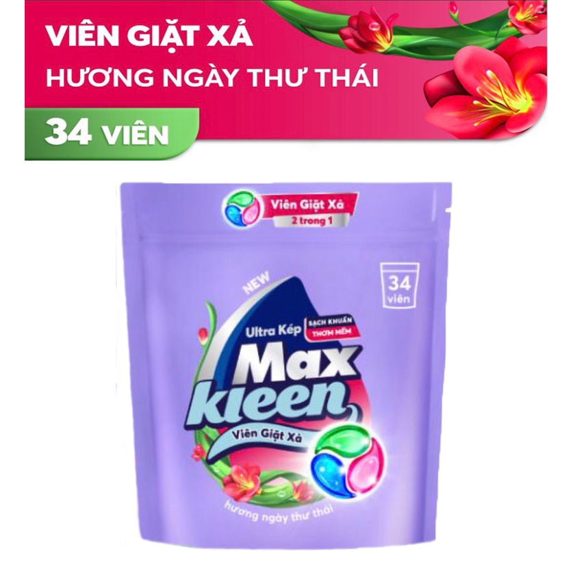 Viên Giặt Xả 2 trong 1 MaxKleen mới, đột phá với công nghệ Ultra Kép đậm đặc -Dùng thử 1 viên