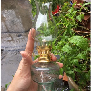 Đèn dầu bàn thờ thủy tinh cao 20.5cm