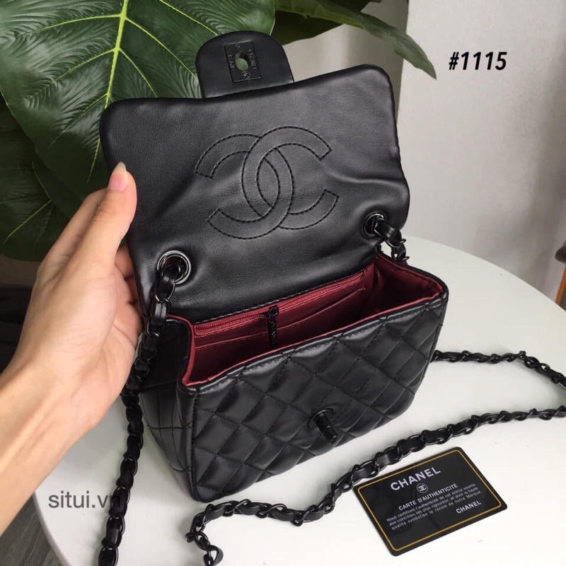 Túi hạt trám đeo chéo full đen