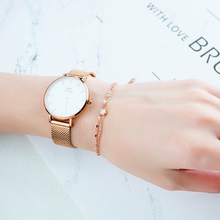 Lắc Tay Nữ Bilyshop Kiểu 2 Tầng 1 Viên Đá Đơn Giản Thanh Lịch Titan Ko Đen Ko Ngứa TT 2222