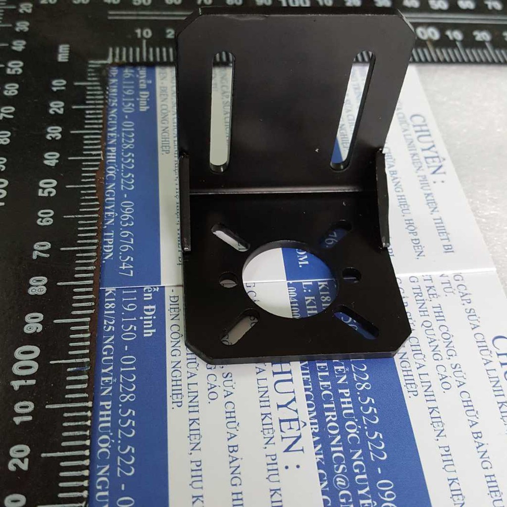 khung động cơ bước 35mm/28mm, nhôm 2mm đen kde3587