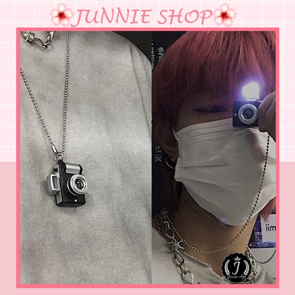 Vòng đeo cổ hình máy ảnh phát sáng dây chuyền vòng bi hợp kim unisex nam nữ phong cách thời trang DC20