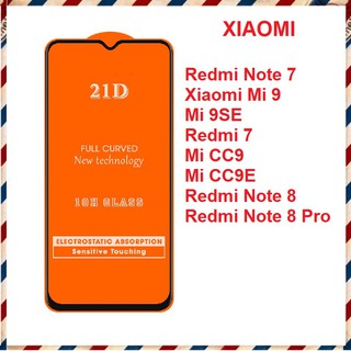 Kính cường lực full màn full keo xiaomi mi 9/ mi 9se/ mi cc9/ mi cc9e/ redmi note 7/ note 8/ note 8 pro/ redmi 7