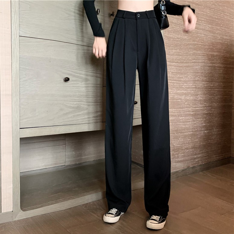 Xiaozhainv Quần Dài Lưng Cao Ống Rộng Phong Cách Hàn Quốc Dễ Phối Đồ | BigBuy360 - bigbuy360.vn