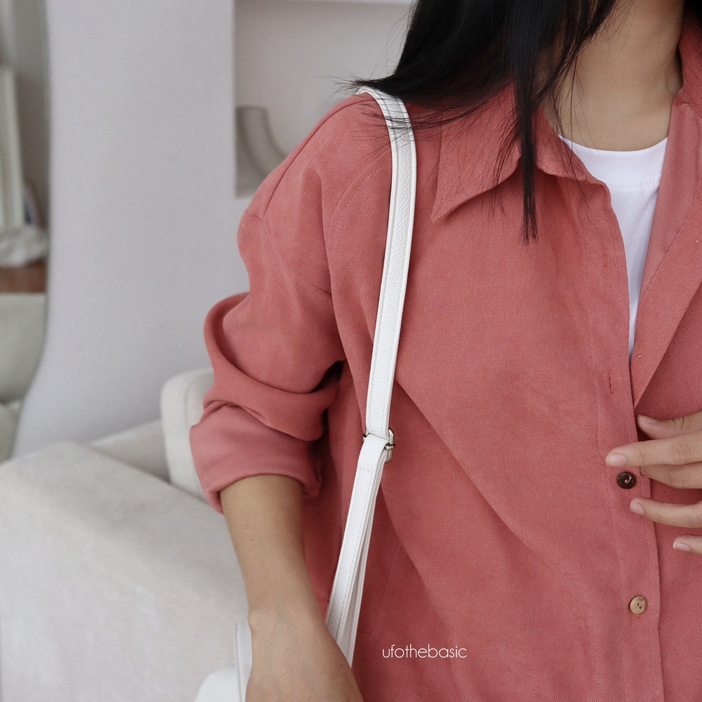 [New Col.] Áo sơmi dài tay freesize chất nhung tăm - Basic Velvet Shirt - by ufo.thebasic