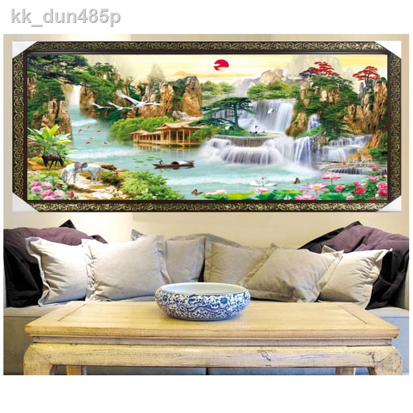 kk_dun485pTranh Đính Đá PHONG CẢNH SƠN THỦY HỮU TÌNH. Kích Thước: 1m20 x 59cm - 1m50 75cm 2m 95cm
