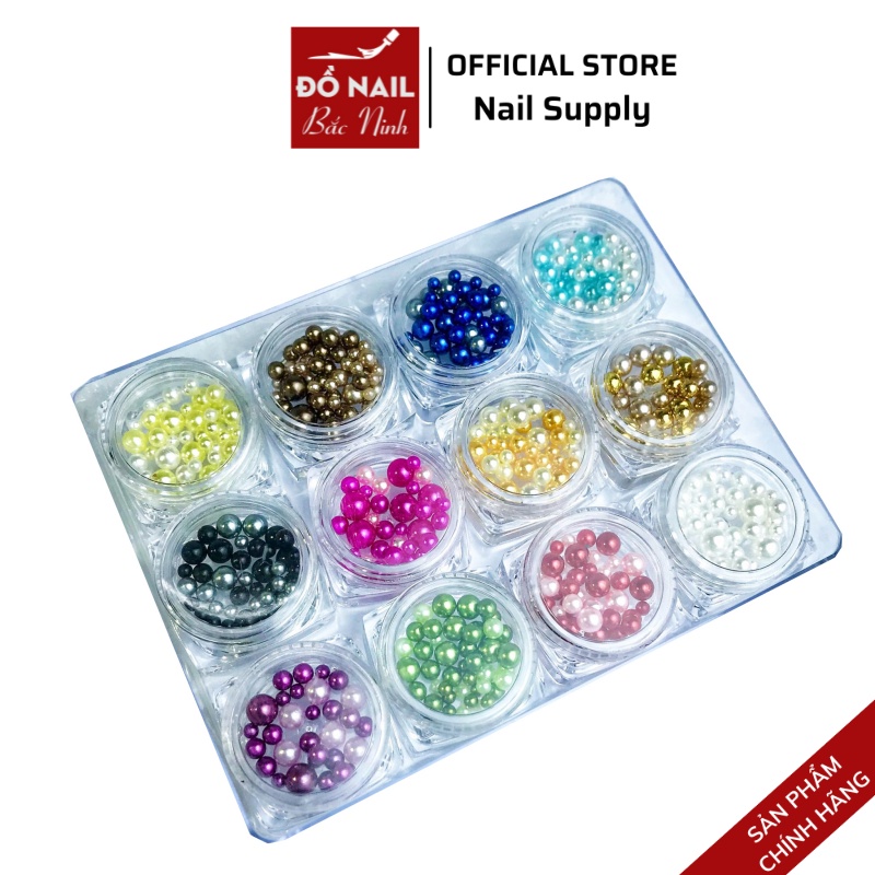 Set Ngọc Trai Nửa Trang Trí Móng 12 Màu Cực Đẹp