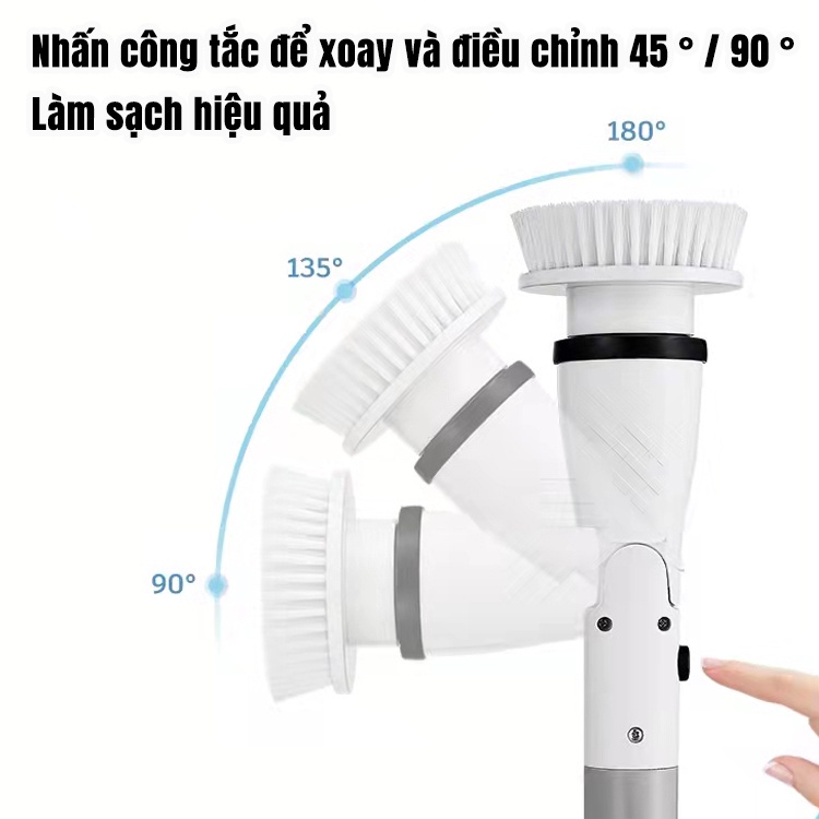 Chổi Điện Đa Năng Dung Lượng Pin 4000mAh Bàn chải làm sạch vệ sinh nhà tắm - H1010