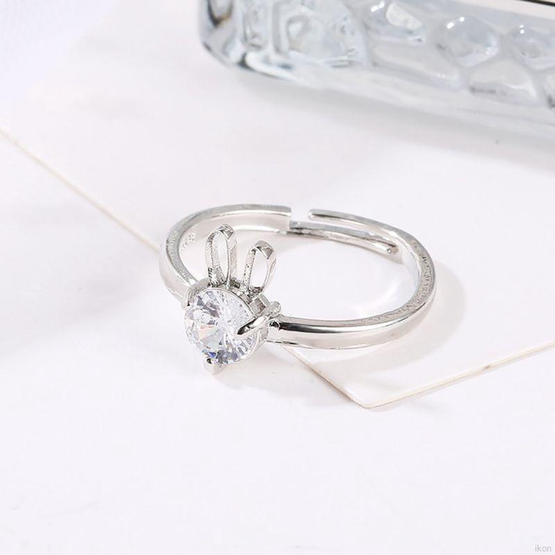 Nhẫn thời trang bằng đồng đính đá dễ thương