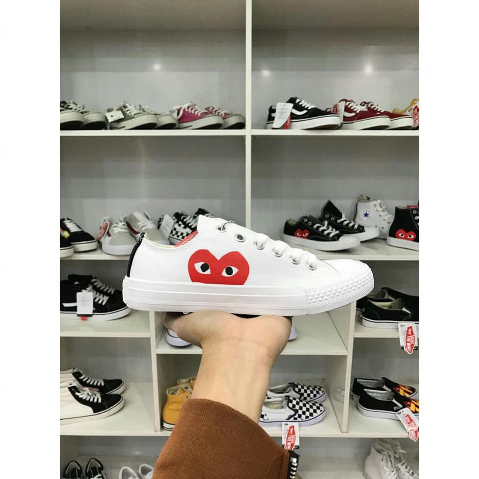 [MAXS20 giảm 20k]  GIÀY CONVERSE CDG PLAY WHITE LOW Cam kết chính hãng