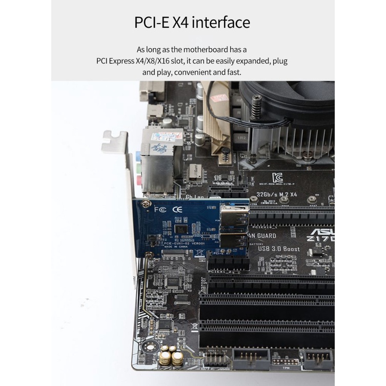 【Ready stock】 2 USB3.0 interface PCI-E 1 to 2 PCI Express 16X Slot External Riser Card Adapter Board PCIe Port Multiplier Card for Bitcoin Mining Machine zoomstore